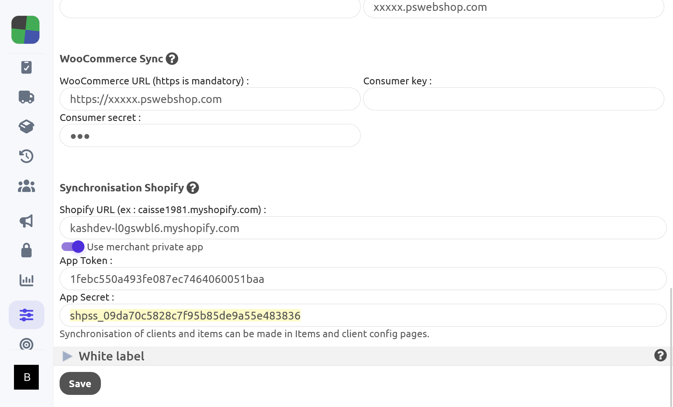 OAuth Kash.click connection